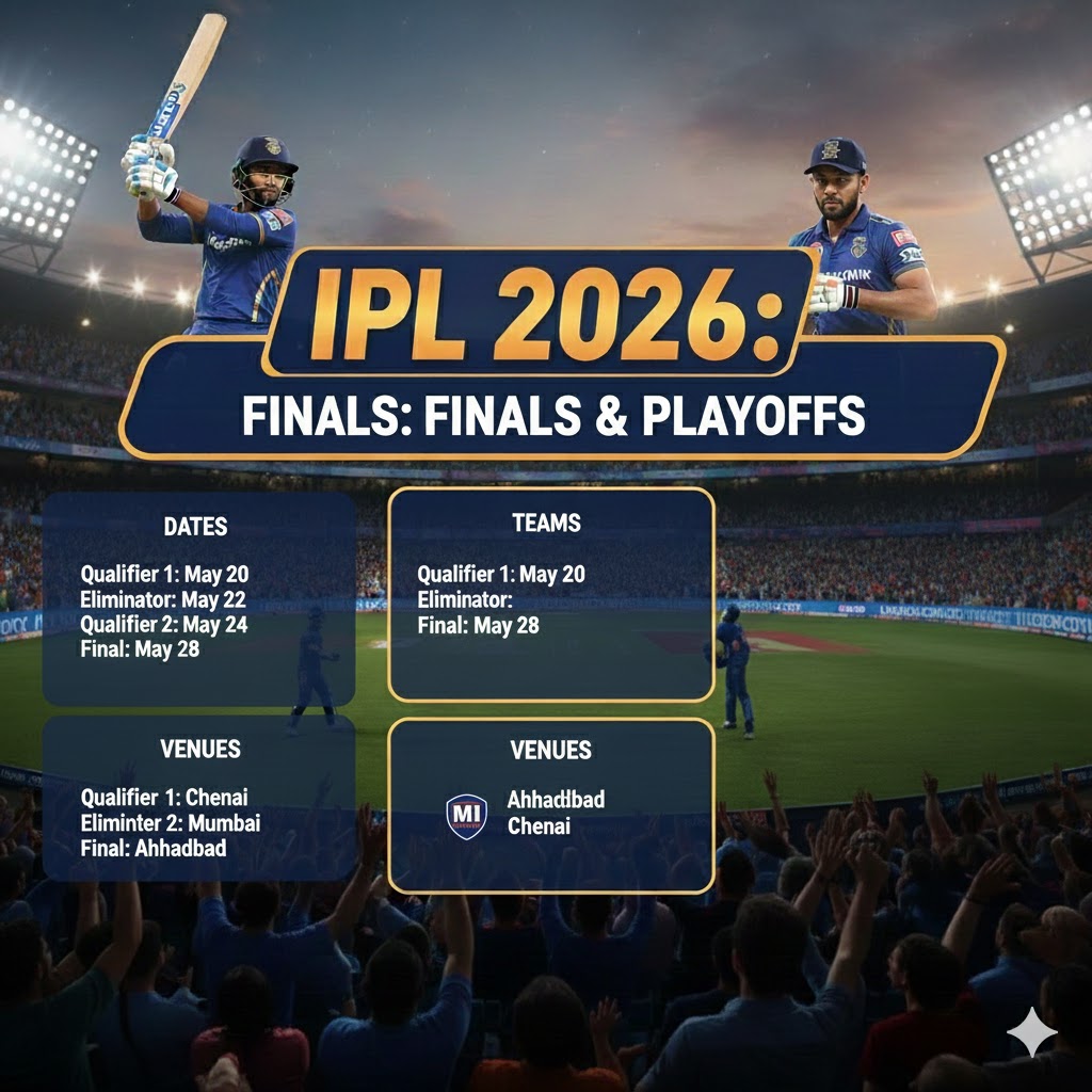 Dates and Venues for IPL 2026 final and playoff matches